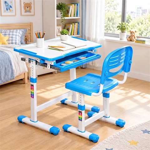 میز تحریر کودک صفحه تاشو آبی N907